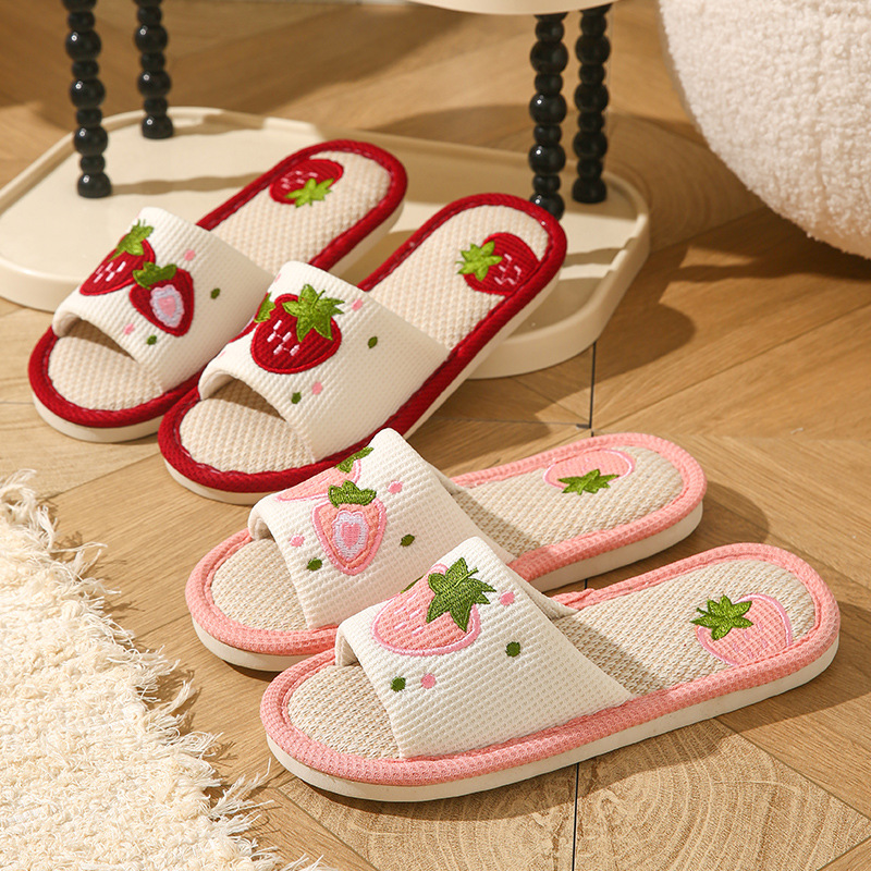 Home Textile - Chinelos de Linho com Estampa de
