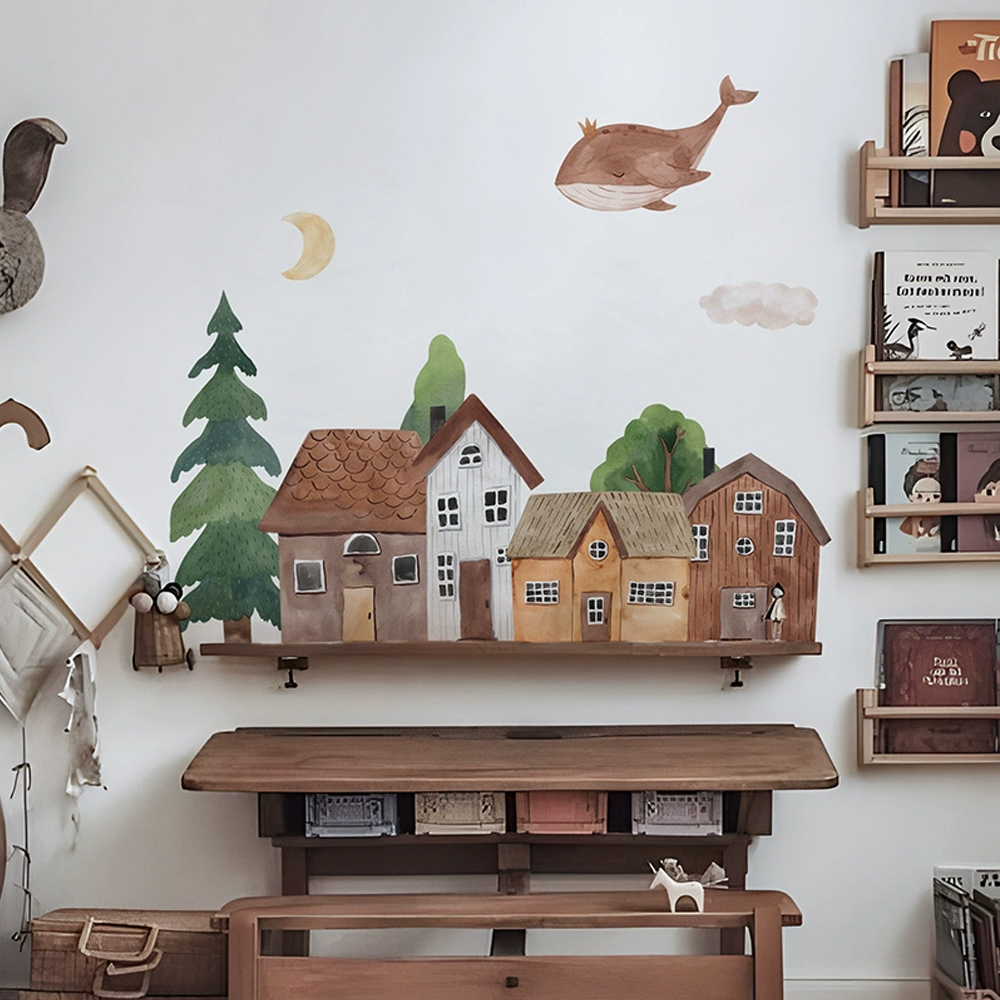 Home Textile - Tecido dos desenhos animados floresta vintage
